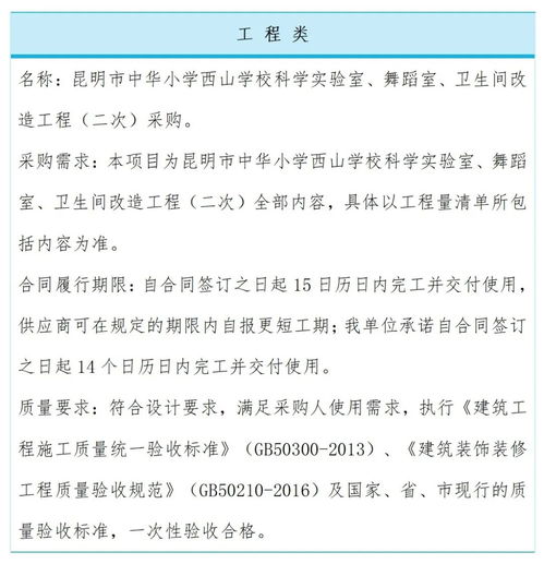 昆明市中华小学西山学校科学实验室、舞蹈室、卫生间改造工程二次成交结果及招投标代理服务公告